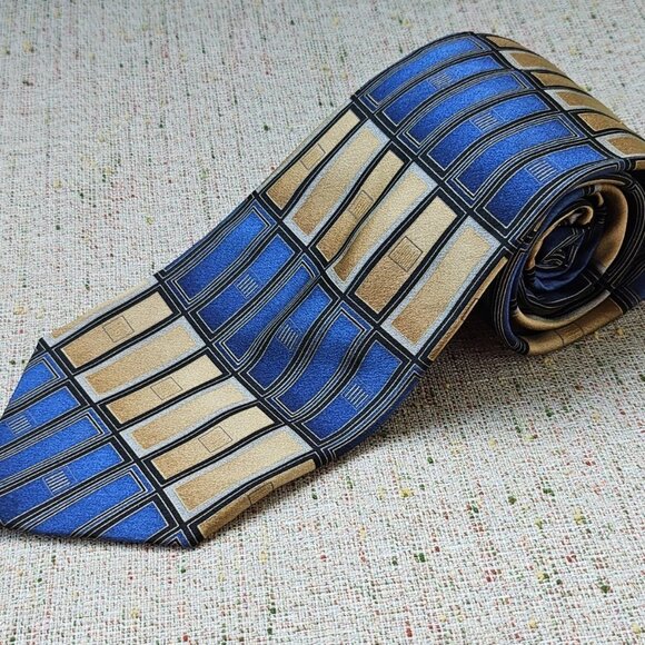 Croft and Barrow Men Tie Multi Color 100% Silk Neck Tie Classic Tie - Picture 5 of 9
